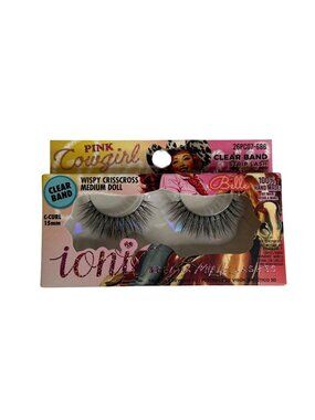 Ioni Lashes Wispy Crisscross Medium Doll Clear Band C Curl Pink Cowgirl Belle